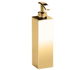 Soap Dispenser, Wall Mounted, Tall, Square, Brass